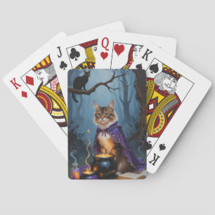 Jeu De Cartes Chat abyssin Peinture fantaisiste d'Halloween