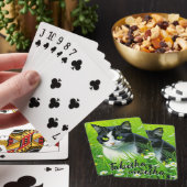 Jeu De Cartes Chat adorable personnalisé dans un champ de margue (In Situ)