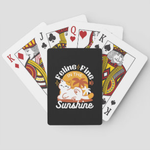 Jeu De Cartes Chat adorable se relaxer au soleil - Animal de com