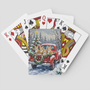 Jeu De Cartes Chat angora turc camion rouge Noël vacances