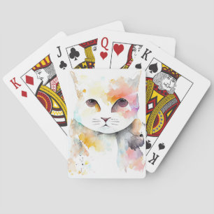 Jeu De Cartes Chat Animaux Animaux Nature Aquarelle Peinture Art