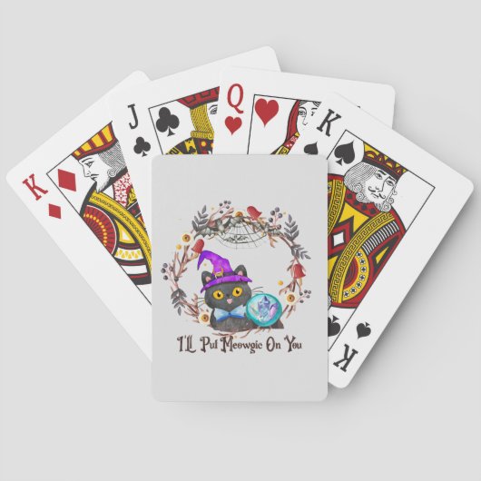 Jeu De Cartes Chat aux sorcières mignonne et Punny (dos)