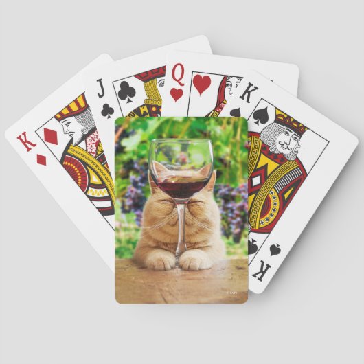 Jeu De Cartes Chat avec verre de vin (dos)