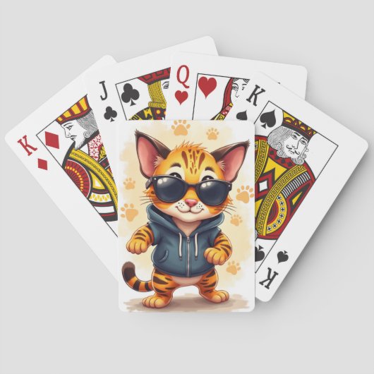 Jeu De Cartes Chat Bengal mignon drôle (dos)