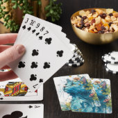 Jeu De Cartes Chat bleu avec fleurs (In Situ)