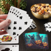 Jeu De Cartes Chat bleu russe d'Halloween avec la peur Citrouill (In Situ)