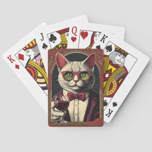 Jeu De Cartes Chat boire du vin cartes (dos)