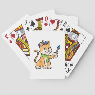 Jeu De Cartes Chat comme Peintre avec pinceau et écusson