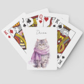 Jeu De Cartes Chat Cosy Écharpe violette hiver (dos)