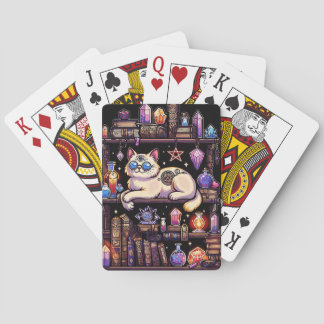 Jeu De Cartes Chat de bibliothèque mystique