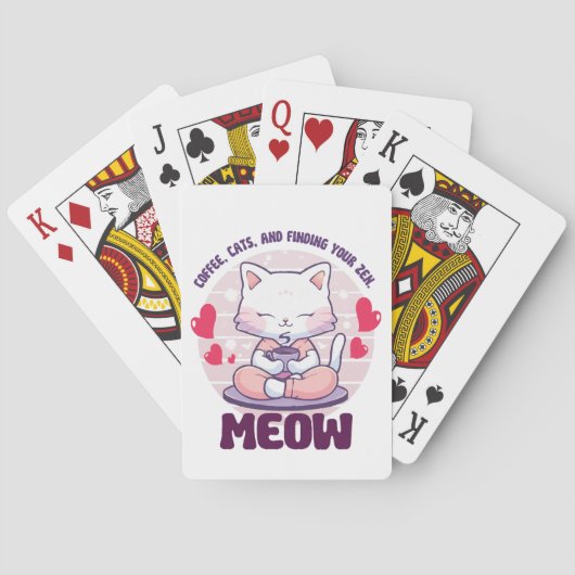 Jeu De Cartes Chat de méditation - Chat kawaii (dos)