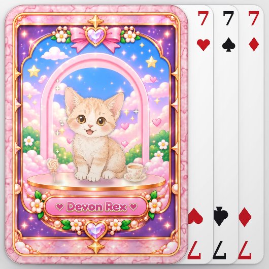 Jeu De Cartes Chat Devon Rex, Art Kawaii