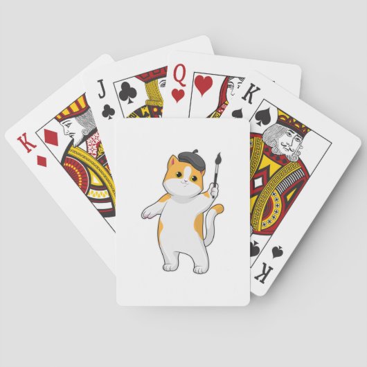 Jeu De Cartes Chat en tant que Peintre avec pinceau (dos)