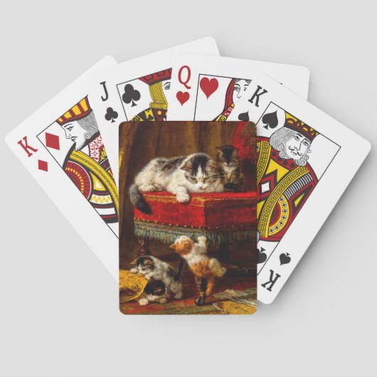 Jeu De Cartes Chat et chatons Jouer avec chaise (dos)