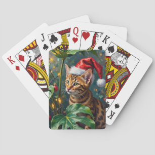 Jeu De Cartes Chat exotique du Bengale Art de Noël en jungle lud