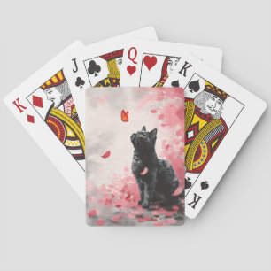 Jeu De Cartes Chat Fleur de Cerisier et Papillons (3)