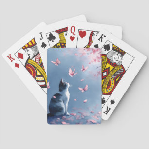 Jeu De Cartes Chat Fleur de Cerisier et Papillons (4)