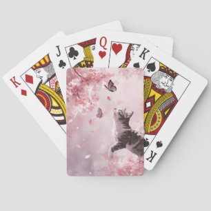 Jeu De Cartes Chat Fleur de Cerisier et Papillons (7)