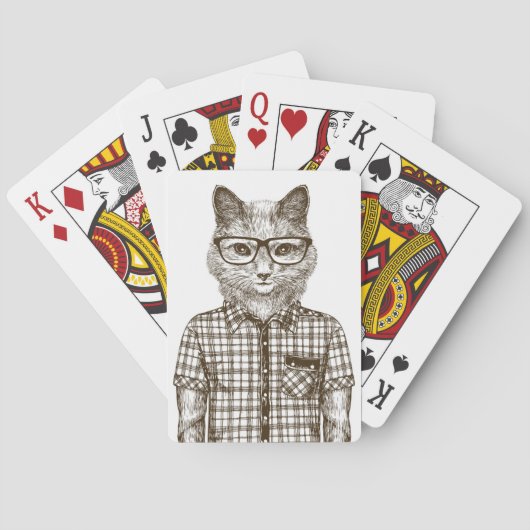 Jeu De Cartes Chat Hipster (dos)