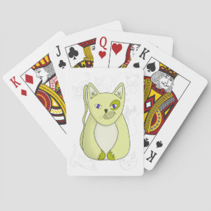 Jeu De Cartes Chat Jaune avec Couvercle Duvet souriant