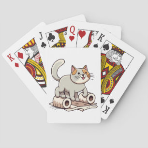 Jeu De Cartes Chat Jouant avec du Papier Toilette