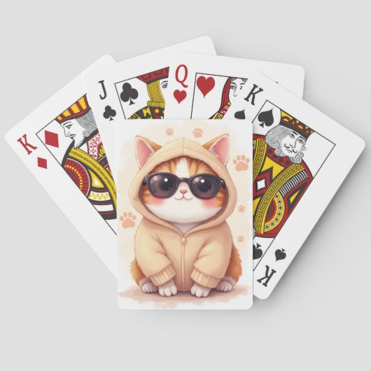 Jeu De Cartes Chat Kawaii Scottish Fold Drôle (dos)