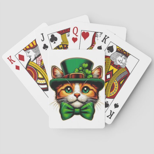Jeu De Cartes Chat mignon/chaton Saint Patrick's Day (dos)