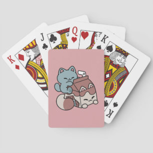 Jeu De Cartes Chat Mignon Lait Chocolat – Boisson Confortable et