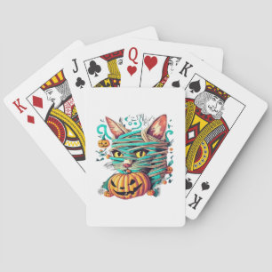 Jeu De Cartes Chat momie drôle Halloween