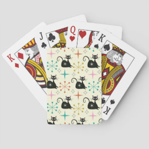 Jeu De Cartes Chat noir atomique de milieu de siècle avec des ex