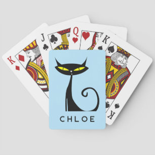 Jeu De Cartes Chat noir atomique moderne du milieu du siècle