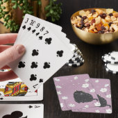 Jeu De Cartes Chat noir avec fleurs blanches (In Situ)