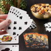 Jeu De Cartes Chat noir effrayant d'Halloween (In Situ)
