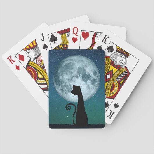 Jeu De Cartes Chat Noir En Lune Jouer Des Cartes (dos)
