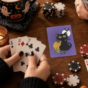 Jeu De Cartes Chat noir mignon violet effrayant Halloween Citrou