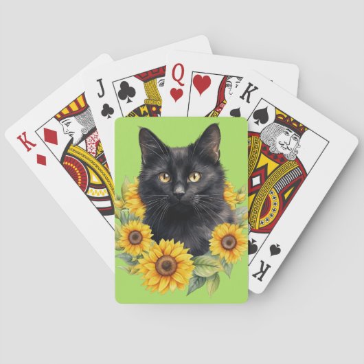 Jeu De Cartes Chat noir Sunflower Lime vert (dos)