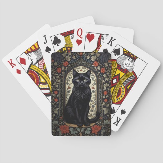 Jeu De Cartes Chat noir William Morris inspiré (dos)