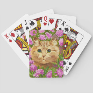 Jeu De Cartes Chat parmi les fleurs de Louis Wain