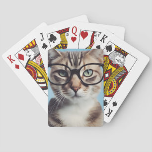 Jeu De Cartes Chat Portant des lunettes