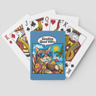 Jeu De Cartes Chat qui envoie de bonnes ondes