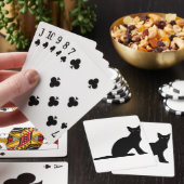 Jeu De Cartes Chat Silhouette Lecture Cartes (In Situ)