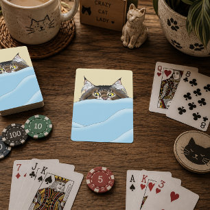 Jeu De Cartes Chat tigré jaune drôle et joueur - Humour du matin