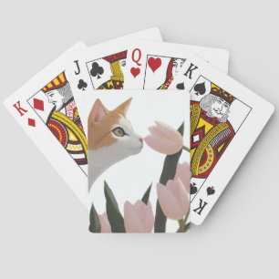 Jeu De Cartes Chat Tigre Orange Amour Tulipe