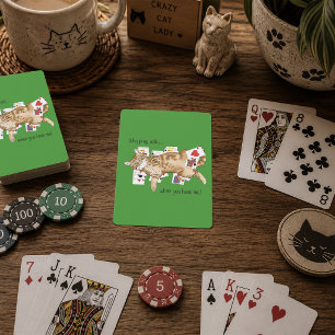 Jeu De Cartes Chat tigré orange drôle jouant aux cartes solitair