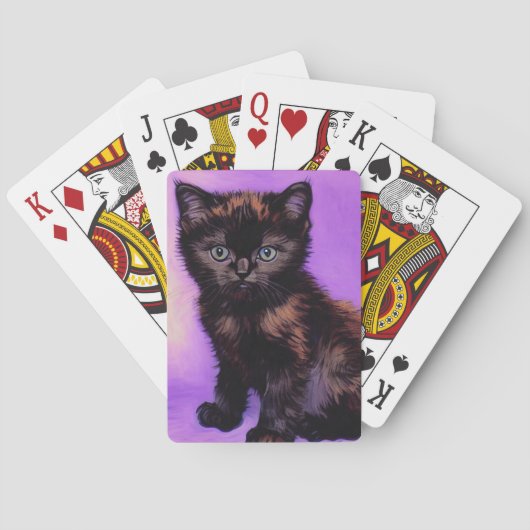 Jeu De Cartes Chat Violet de Style Van Gogh (dos)