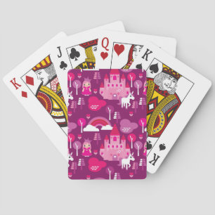 Jeu De Cartes château princess et unicorne arc-en-ciel