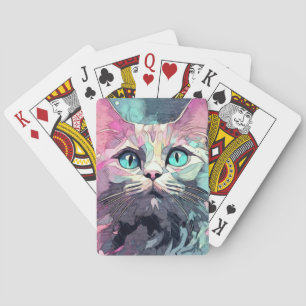Jeu De Cartes Chaton aux Yeux Bleus Mystiques   Chat Mignon