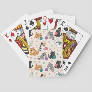 Jeu De Cartes Chatons de dessin animé avec du fil