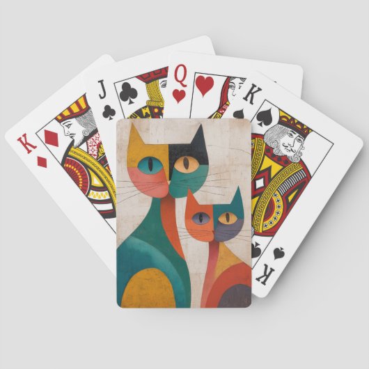 Jeu De Cartes Chats Abstraits rétro (dos)