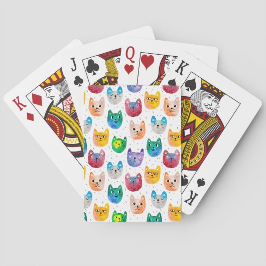 Jeu De Cartes Chats aquarelles et amis (dos)
